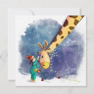 Kerstkaart met vlak ontwerp