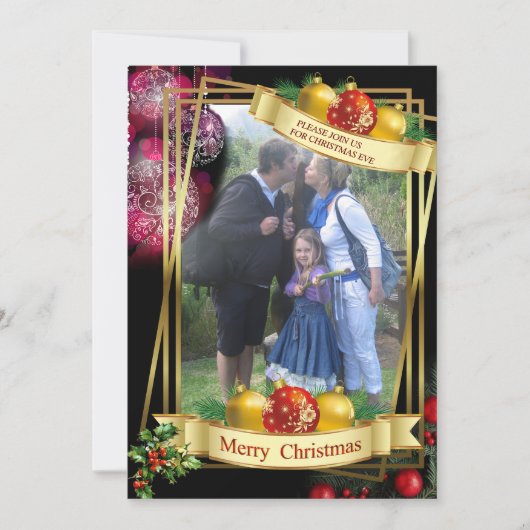 Kerstkaart met vlak ontwerp (Voorkant)