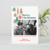 Kerstkaart met vlak ontwerp (Staand voorkant)