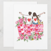 Kerstkaart met vlak ontwerp (Voorkant / Achterkant)