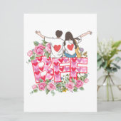 Kerstkaart met vlak ontwerp (Staand voorkant)