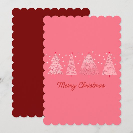 Kerstkaart met vlak ontwerp (Voorkant / Achterkant)