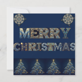 Kerstkaart met vlak ontwerp