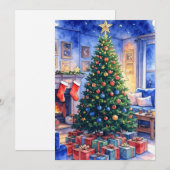 Kerstkaart met vlak ontwerp (Voorkant / Achterkant)