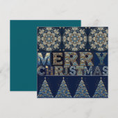 Kerstkaart met vlak ontwerp (Voorkant / Achterkant)