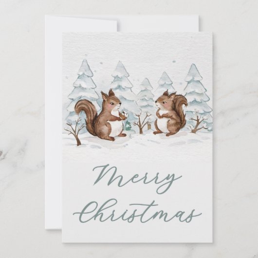 Kerstkaart met vlak ontwerp (Voorkant)