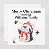 Kerstkaart met vlak ontwerp (Voorkant / Achterkant)