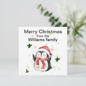 Kerstkaart met vlak ontwerp (Staand voorkant)