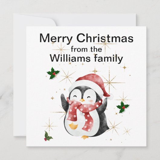 Kerstkaart met vlak ontwerp (Voorkant)