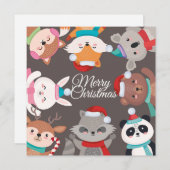 Kerstkaart met vlak ontwerp (Voorkant / Achterkant)