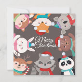 Kerstkaart met vlak ontwerp (Voorkant)