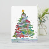 Kerstkaart met vlak ontwerp (Staand voorkant)