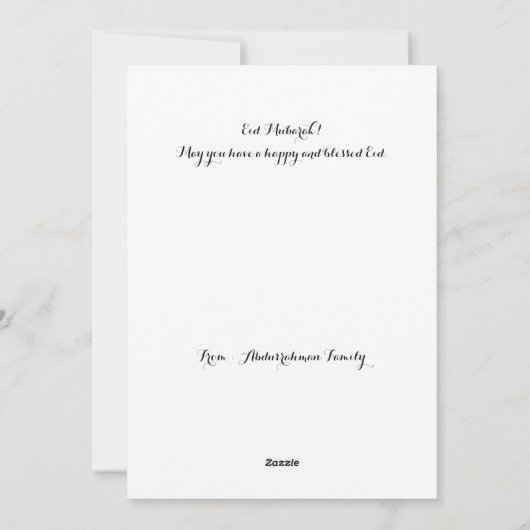 Kerstkaart met vlak ontwerp (Achterkant)