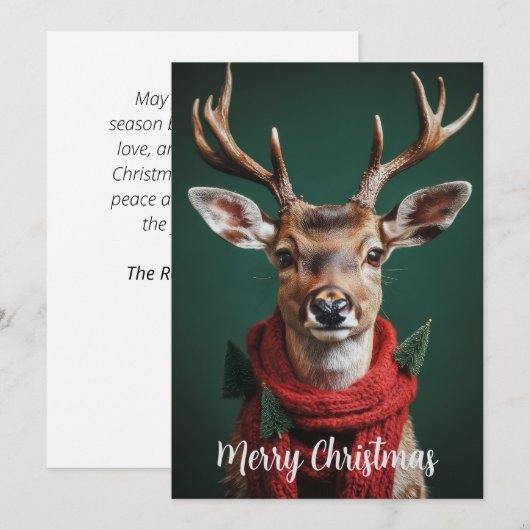 Kerstkaart met vlak ontwerp (Voorkant / Achterkant)