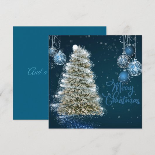 Kerstkaart met vlak ontwerp (Voorkant / Achterkant)