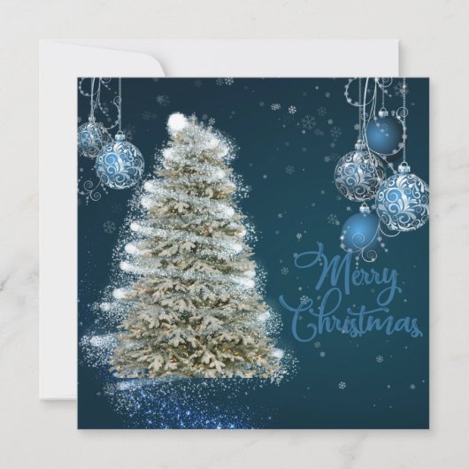 Kerstkaart met vlak ontwerp (Voorkant)