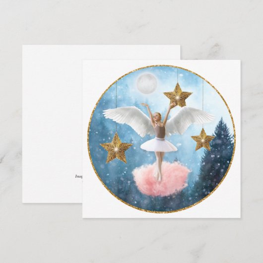 Kerstkaart met vlak ontwerp (Voorkant / Achterkant)