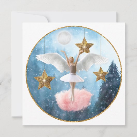 Kerstkaart met vlak ontwerp (Voorkant)