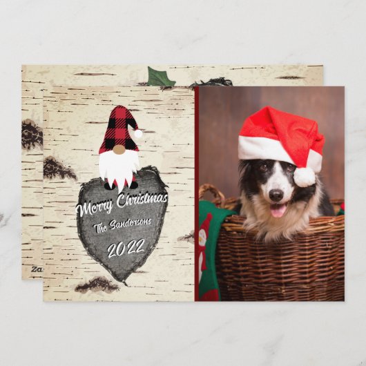 Kerstkaart met vlak ontwerp (Voorkant / Achterkant)