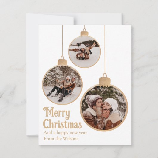 Kerstkaart met vlak ontwerp (Voorkant)