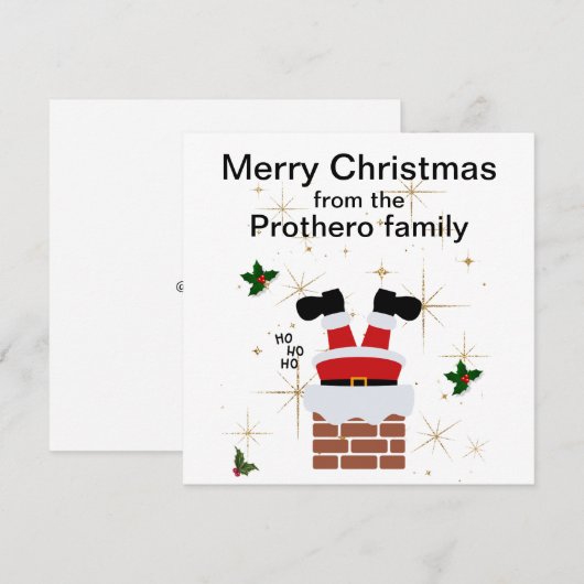 Kerstkaart met vlak ontwerp (Voorkant / Achterkant)