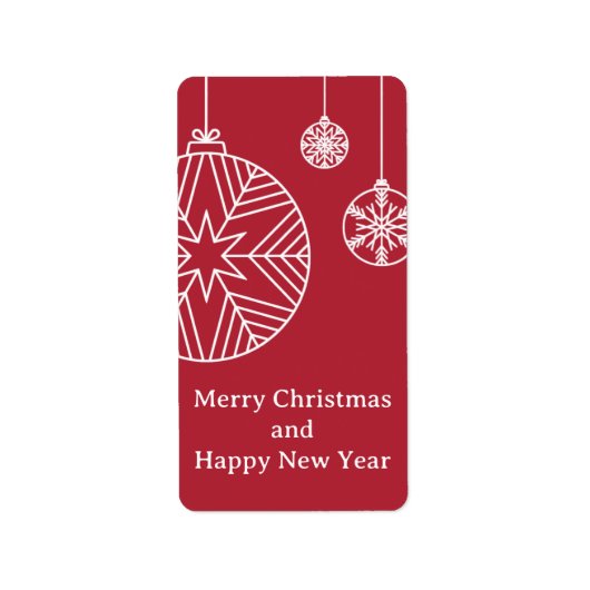 Kerstkaart met vlak ontwerp etiket (Voorkant)