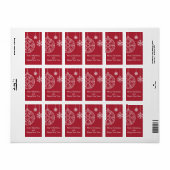 Kerstkaart met vlak ontwerp etiket (Full Sheet)