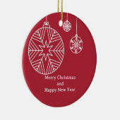 Kerstkaart met vlak ontwerp keramisch ornament (Rechts)