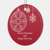 Kerstkaart met vlak ontwerp keramisch ornament (Links)