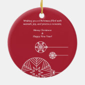 Kerstkaart met vlak ontwerp keramisch ornament (Achterkant)