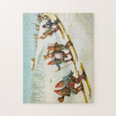 kerstKaart met voetgangersbruiloft Wilhelm Larsen Legpuzzel (Verticaal)