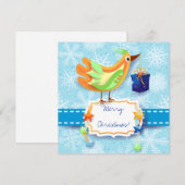 kerstkaart met vogel (Voorkant / Achterkant)
