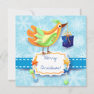 kerstkaart met vogel