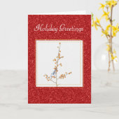 Kerstkaart met vogel en bessen kaart (Gele Bloem)