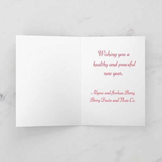 Kerstkaart met vogel met bessen kaart (Binnen)