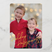 Kerstkaart met volledige foto Kerstmis Folie Feestdagenkaart (Voorkant)