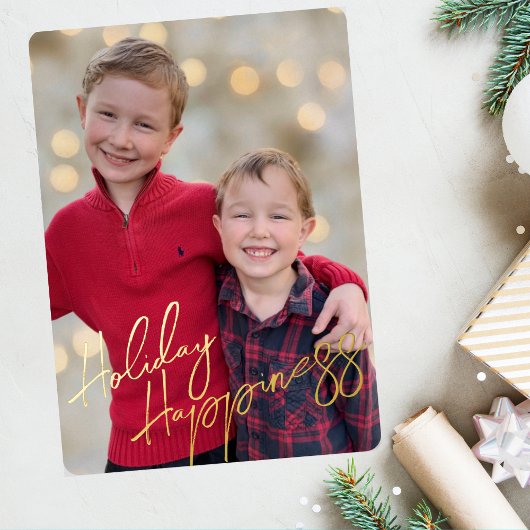 Kerstkaart met volledige foto Kerstmis Folie Feestdagenkaart