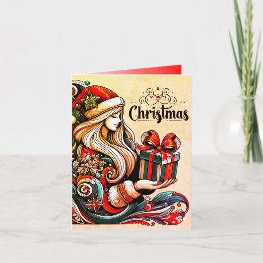 Kerstkaart met vouw feestdagen kaart (Voorkant)