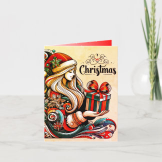 Kerstkaart met vouw feestdagen kaart