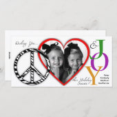 Kerstkaart met Vrede, Liefde & Vreugde (Voorkant / Achterkant)