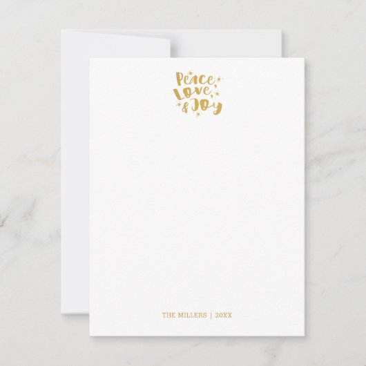 Kerstkaart met Vrede Liefde Vreugde (Voorkant)