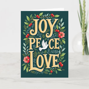 Kerstkaart met Vrede Liefde Vreugde Kaart