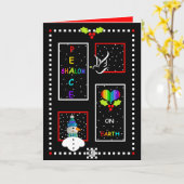 Kerstkaart met Vrede Op Aarde Kaart (Gele Bloem)