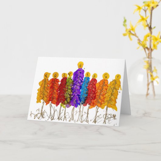 Kerstkaart met vrede voor iedereen van Lovitude Kaart (Gele Bloem)