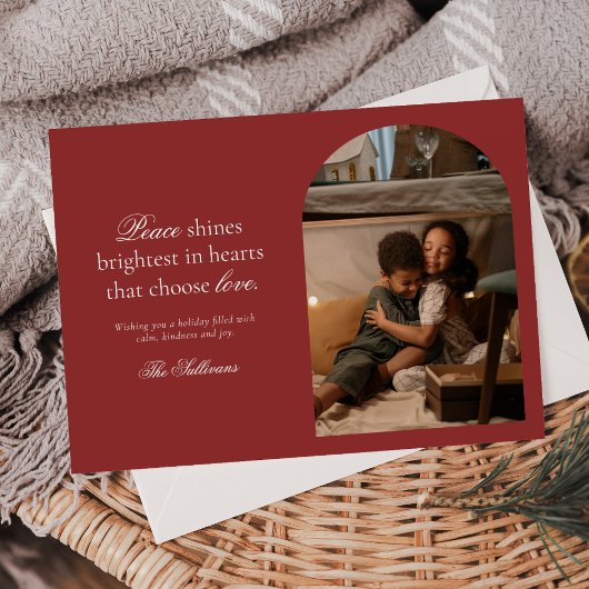 Kerstkaart met vredes- en liefdeswens