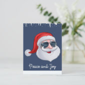 Kerstkaart met vredes- en vreugdetekst in marinebl feestdagenkaart (Staand voorkant)