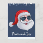 Kerstkaart met vredes- en vreugdetekst in marinebl feestdagenkaart (Voorkant)