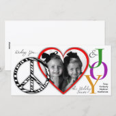 Kerstkaart met vredesboodschap, liefde en vreugde (Voorkant / Achterkant)