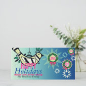 Kerstkaart met vredesduif Vakantie Liefde Wens (Staand voorkant)