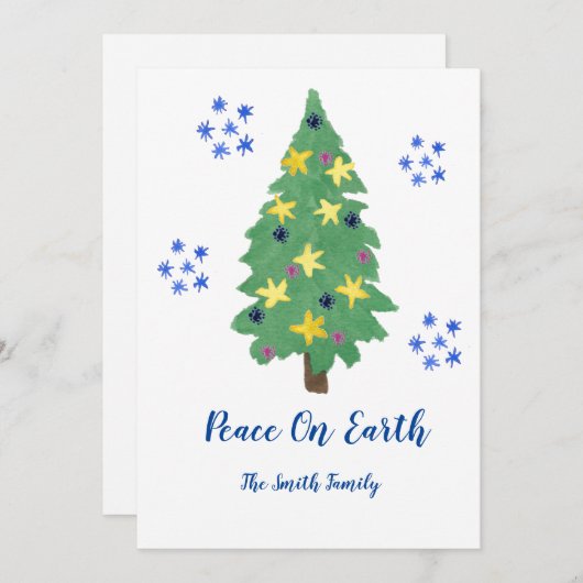 Kerstkaart met vredeswens (Voorkant / Achterkant)